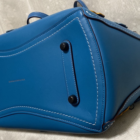 *SOLD*Coach Rogue Leather Tote With Linked Tea Rose In In River/black Copper - Picture 13 of 17